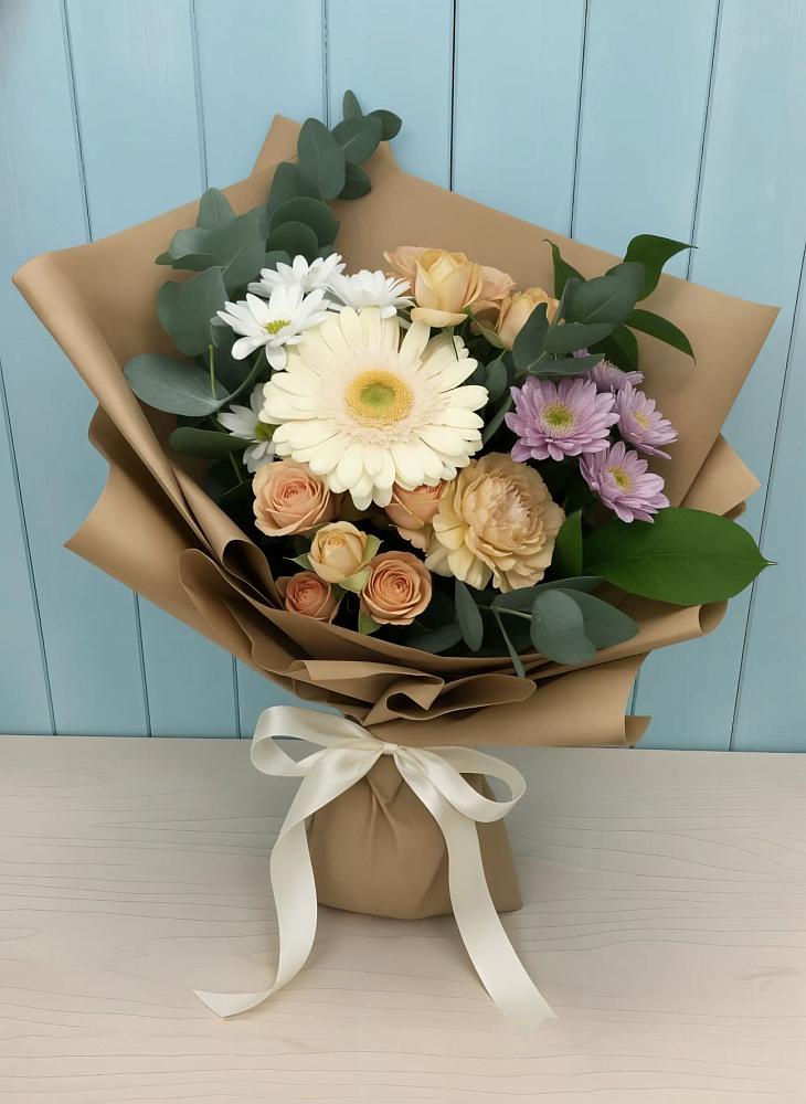 Букет цветов из: Герберы и Хризантемы в Фруктовом