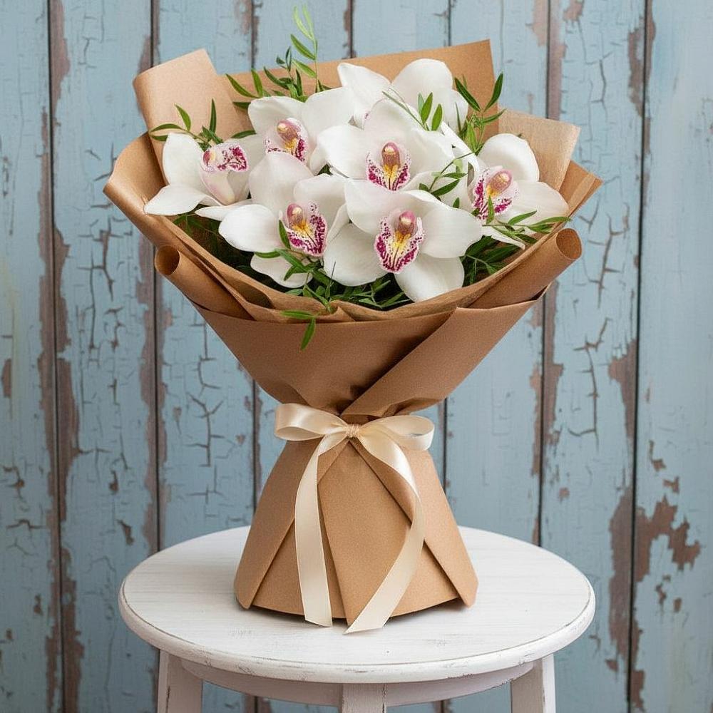 Букет цветов из: Орхидеи и Розы в Фруктовом