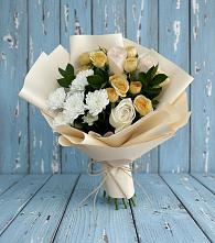 Букет цветов из:  Розы и Хризантемы #REPLACE_PRED# Фруктовом