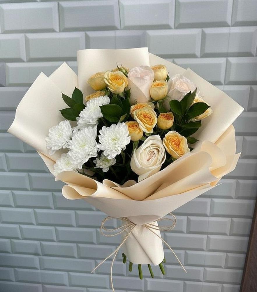 Букет цветов из: Розы и Хризантемы в Фруктовом