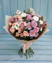 Букет цветов из:  Хризантемы, Розы и Альстромерии в Фруктовом