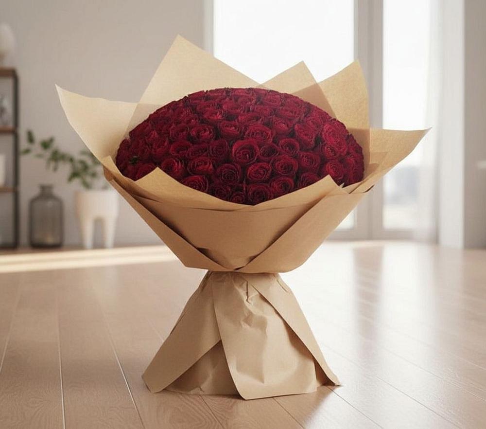 Букет 101 Красная роза в Фруктовом