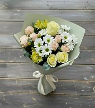 Букет цветов из:  Альстромерии, Розы и Хризантемы #REPLACE_PRED# Фруктовом