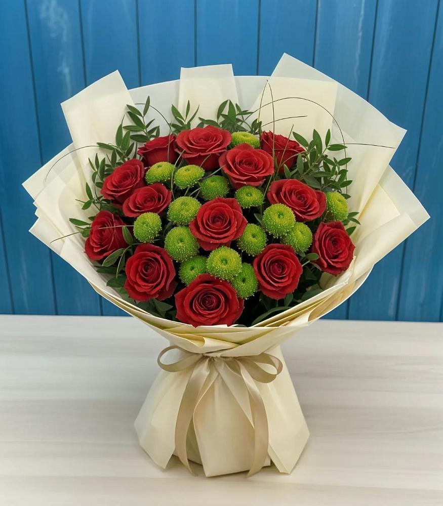 Букет цветов из: Розы и Хризантемы в Фруктовом